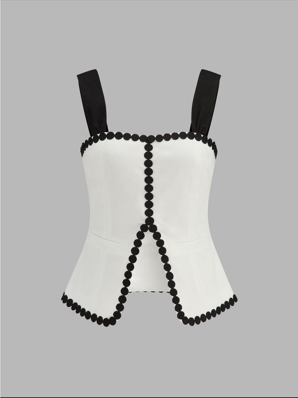 Commense Contrast Trim Corset Shorts Set with Black Trim - Picture 4 of 10